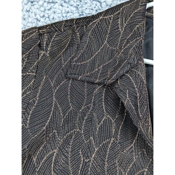 Chicos Metallic Dark Floral Blazer Size 3 / XL Open Front Embroidered Black Gold - Picture 5 of 10